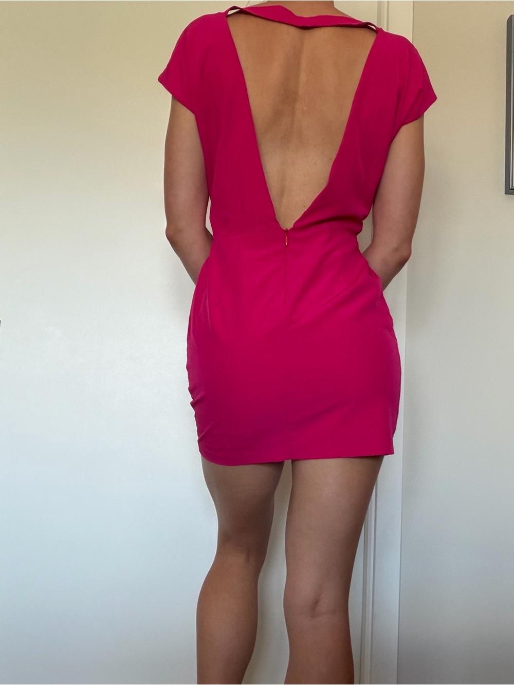Lucy Love Fuchsia Open-Back Mini Dress